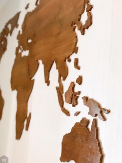 แผนที่ไม้ ตกแต่งติดผนัง