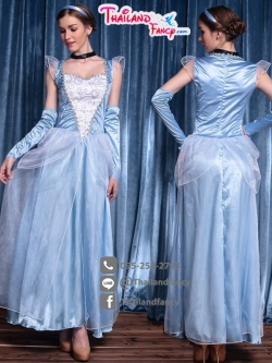 ชุดแฟนซีซินเดอเรลล่า ชุดเจ้าหญิงดิสนีย์ ชุดการ์ตูน Cinderella Cosplay ชุดนิทาน ชุดเจ้าหญิงซินเดอเรลล่ารุ่นผ้ายืดสีฟ้าอ่อน