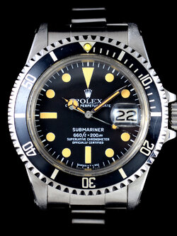 **ขายแล้ว** Rolex Submariner T<25 Ref.1680 หน้าปัดสีดำ พรายน้ำเฟด ขอบฟิล์มเดิม สายเหล็กแท้ มีกล่องใบ Automatic ขนาด 40 mm