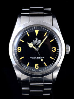 Rolex ExplorerI Ref.1016 หน้าปัดสีดำ หลักชั่วโมงเฟด(พลายน้ำT<25) สายOysterแท้แบบม้วน นาฬิกาปี1972 Automatic ขนาด 36 mm