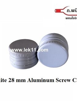 28 mm White Aluminum Screw Caps