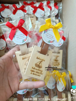 พวงกุญแจไม้ สายหนัง เลเซอร์สลักชื่อหรือข้อความได้ ของที่ระลึกงานเกษียณใช้งานได้จริง สำเนา