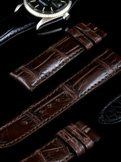 สายหนังจระเข้แท้ (Crocodile) เกรดสั่งตัด ขนาด 18 ,19 ,20 mm