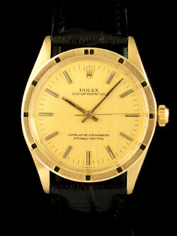 **ขายแล้ว** Rolex Oyster Perpetual Ref.1007 ทองคำ14K หน้าปัดสีทอง ขอบราบรถไฟ ตัวเรือนทองคำ14K นาฬิกาปี1972 Automatic ขนาด 34 mm