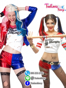 ชุดแฟนซี Harley Quinn ชุดฮารีย์ ควีนท์ ชุดการ์ตูน ชุดฮอลลีวูด ชุดซุปเปอร์ฮีโร่ผู้หญิง ชุดคอสเพลย์แฟนโจ๊กเกอร์ Suicide Squad