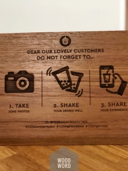 ป้ายไม้ตั้งโต๊ะ เลเซอร์