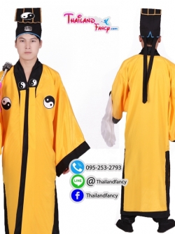 ชุดเช่าแฟนซีผู้ชาย เช่าชุดนักพรตจีน ชุดผู้คุมผีจีนโบราณ ชุดคนสั่งการผีดิบจีน ชุดคนคุมผีจีนหน้าขาว