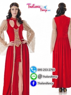 ชุดแฟนซีผู้หญิง Greek Cosplay ชุดเทพธิดากรีก ชุดอียิปต์ ชุดคลีโอพัตรา ชุดกรีกโรมันหญิง ชุดกรีกเดรสแดงผ่าหน้าแต่งผ้าลายทอง