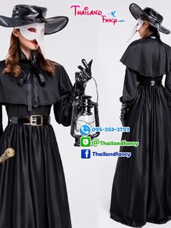ชุดเช่าแฟนซีผู้หญิง ชุดเช่าอีกาดำ Plague Doctor ชุดผีซอมบี้ ชุดอีกาผู้หญิง Halloween Night Costume ชุดปีศาจอีกา ชุดเช่าหมออีกาดำ