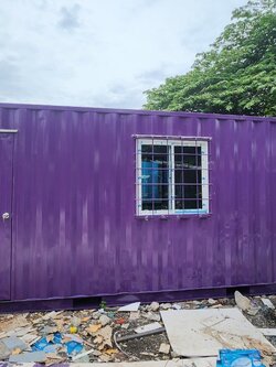 ตู้คอนเทนเนอร์สำนักงาน ขนาด 20ฟุต ทำสีม่วง