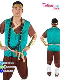 ชุดเช่าแฟนซีผู้ชาย ชุดหนังจีน ชุดคอสเพลย์ภาพยนตร์ไซอิ๋ว ชุดจีนโบราณ ชุดศิษย์พระถังซัมจั๋ง ชุดเจ้าปลา ชุดซัวเจ๋งเสื้อเขียวกางเกงดำ