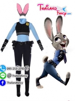 ชุดแฟนซีผู้หญิงสำหรับเช่า ZooToPia Cosplay ชุดจูดี้ ฮอปส์ ชุดกระต่ายซูโทเปีย ในนครสัตว์มหาสนุก Judy Hopps