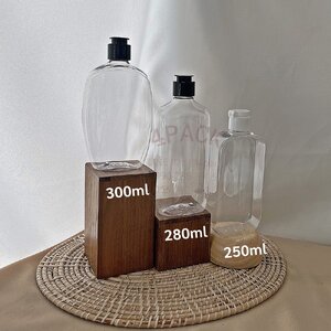 (ยกลัง)ขวดพลาสติกทรงแบน+ฝาด็อกเตอร์ สีขาว/ดำ