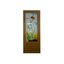 ประตู UPVC กระจกเพ้นลายปลา 2 ตัว พร้อมวงกบ U04 70cm.x200cm. สีสักทอง ไม่เจาะ OK